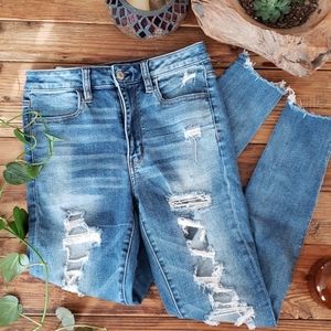 American Eagle Denim Jegging Sz 6 Super High